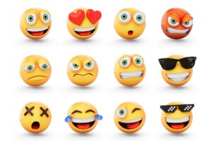 Emoji wyrażające różne emocje