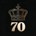 liczba 70 w koronie - omblemat platynowego jubileuszu królowej Elżbiety II